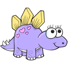 Foto op Plexiglas Cartoons Leuke dinosaurus Stegosaurus PNG-bestand met transparante achtergrond