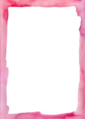 Light pink and red watercolor frame. Empty space for text or picture.