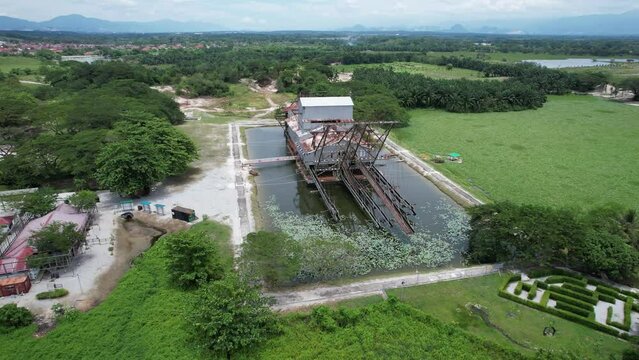 Ipoh, Malaysia - September 24, 2022: The Historical Tin Dredge 