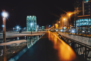 night view of the city Tangier Morocco 