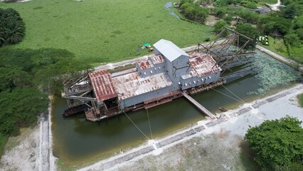 Ipoh, Malaysia - September 24, 2022: The Historical Tin Dredge 