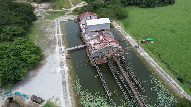 Ipoh, Malaysia - September 24, 2022: The Historical Tin Dredge 