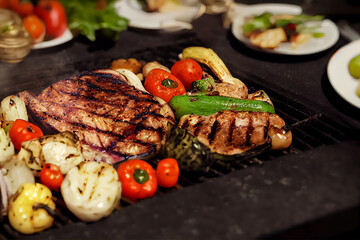 Charcoal medium grilled steak