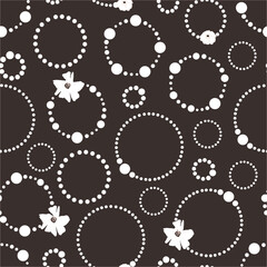 Vector seamless pattern. Modern dotted texture. Repeating abstract background with circles. Graphic wavy stripes