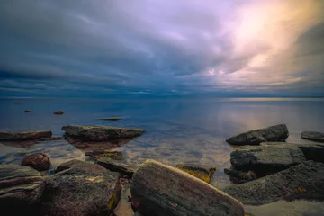 Foto op Plexiglas Bolata strand, Balgarevo, Bulgarije schilderachtig uitzicht op rotsachtige Bulgaarse kust, Tjulenovo, Bolata, Kaliakra-kaap, Zwarte Zee, Bulgarije, Europa