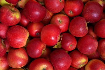 Red apples background. Healthy food concept.