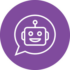 Chatbot Robot Talk Bubble Outline Icon