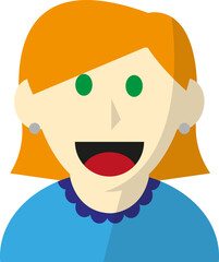 Red-haired girl with green eyes. 