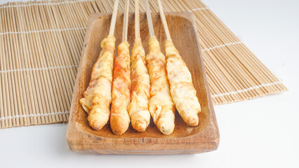 Telur gulung egg rolls are traditional snacks made from eggs. Selective Focus