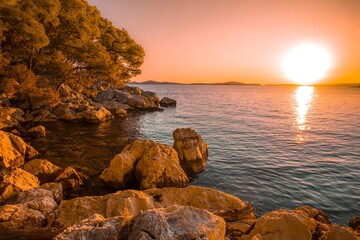 Croatian coast near Sibenik and Primosten, Zadar county, Croatia, Dalmatia, Europe....exclusive - this image is sold only on Adobe stock	