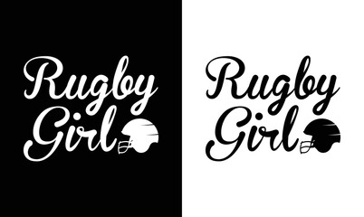 Rugby Girl T shirt design, American football T shirt design
