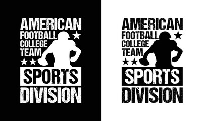 American Football College Team Sport Division, American football T shirt design, Rugby T shirt design