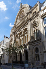 Fototapeta na wymiar Great synagogue of Paris. Also known as La Victoire synagogue . Paris. France.