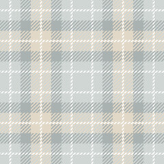 Checkered gray-beige background, seamless pattern, texture of plaid material, vector.