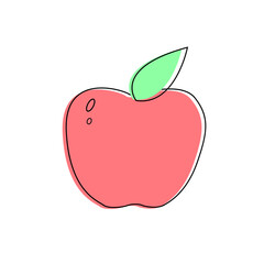 Red cute apple. Abstract design for paper, covers, fabrics, home decoration and other purposes.Vector Illustration