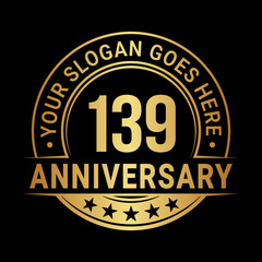 139 years anniversary logo design template. Vector illustration
