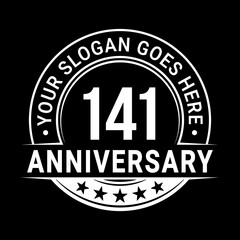 141 years anniversary logo design template. Vector illustration