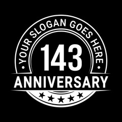 143 years anniversary logo design template. Vector illustration