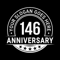 146 years anniversary logo design template. Vector illustration