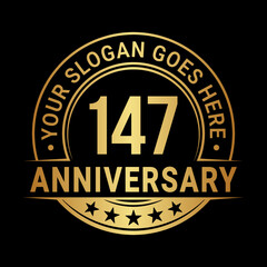 147 years anniversary logo design template. Vector illustration