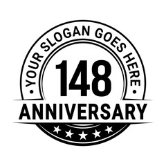148 years anniversary logo design template. Vector illustration