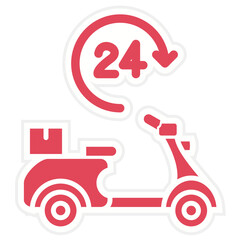24 Hours Delivery Icon Style