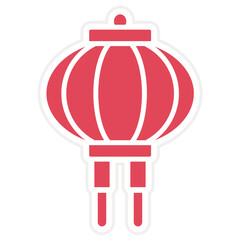 Red Paper Lantern Icon Style