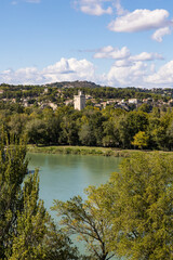 Tour Philippe-le-Bel à Villeneuve-lès-Avignon depuis le Jardin des Doms à Avignon