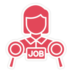 Job Seeker Female Icon Style