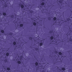 Vector Halloween pattern with spider and web.Use for event invitation,discount voucher,advertising,greeting card,logo,packaging,textile,web.