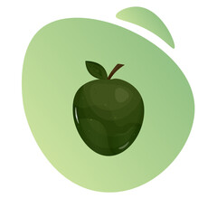 green colored apple .fruit vector illustration