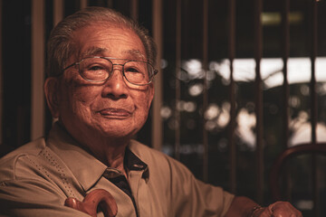Portrait of a senior Japanese American nisei man