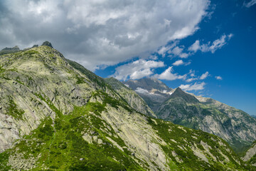 Fototapeta na wymiar View on Swiss Alps close to Grimselpass in Switzerland