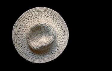 Top down view of a lady's summer hat