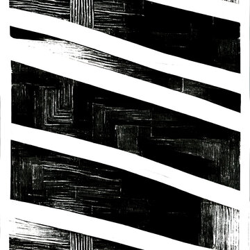Seamless art deco stripe pattern. Black and white artistic paint texture background. Creative grunge monochrome hand drawn geometric tileable surface pattern wallpaper design, wrapping paper