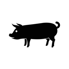 Animal domestic pigs pet icon | Black Vector illustration |