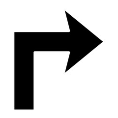 Turn Right Glyph Icon
