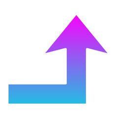 Fototapeta premium Turn up Glyph Gradient Icon
