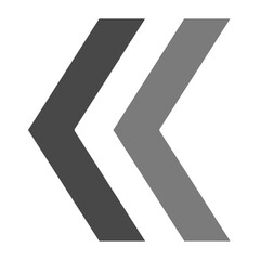 Left Chevron Greyscale Glyph Icon