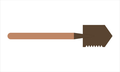 Camping shovel isolated on a white background. A tool for hiking and tourism.