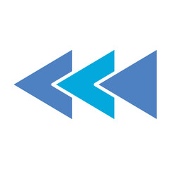 Backward Glyph Two Color Icon