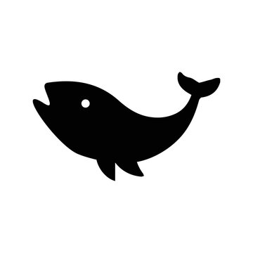 Animal sea dolphin fish icon | Black Vector illustration |