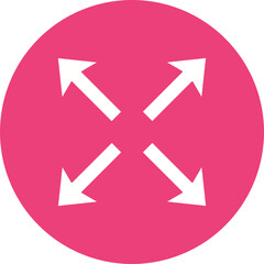 Resize Multicolor Circle Glyph Inverted Icon