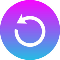 Undo Gradient Circle Glyph Inverted Icon