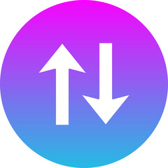 Up Down Gradient Circle Glyph Inverted Icon