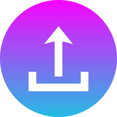 Upload Gradient Circle Glyph Inverted Icon