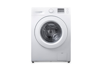 White washing machine on a white isolated background