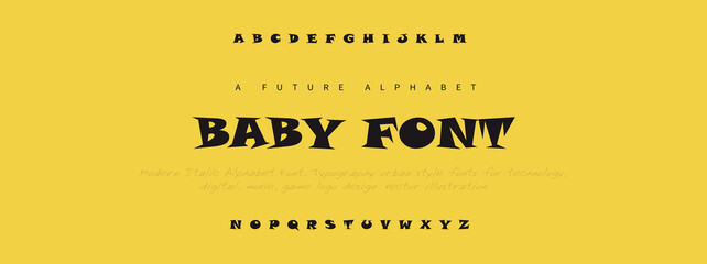 BABY FONT  Elegant alphabet letters font and number. Classic Lettering Minimal Fashion Designs. Typography modern serif fonts decorative vintage design concept. vector illustration 