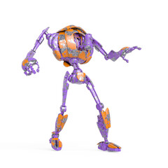 out of date robot in white background