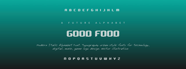 GGOD tech vector font typeface unique font design. Typeface urban style fonts for technology, digital, movie, logo design.